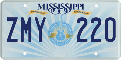 MS license plate ZMY220