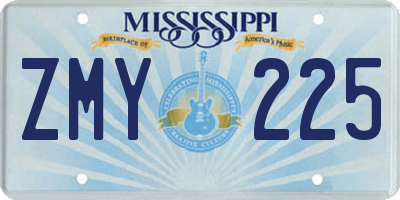 MS license plate ZMY225