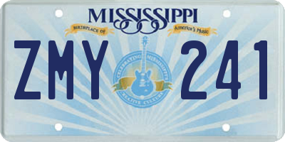 MS license plate ZMY241