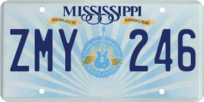 MS license plate ZMY246