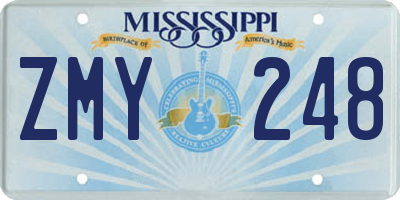 MS license plate ZMY248