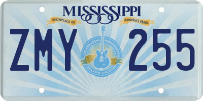 MS license plate ZMY255