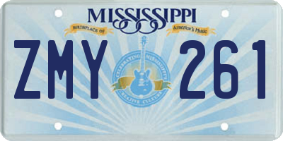MS license plate ZMY261