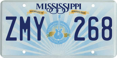 MS license plate ZMY268