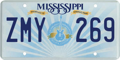 MS license plate ZMY269