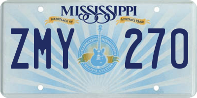 MS license plate ZMY270