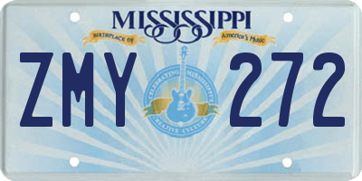MS license plate ZMY272