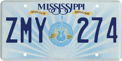 MS license plate ZMY274