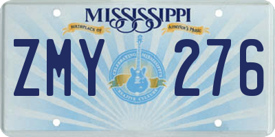 MS license plate ZMY276