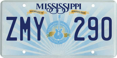 MS license plate ZMY290