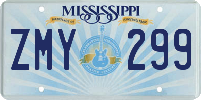 MS license plate ZMY299