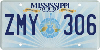 MS license plate ZMY306