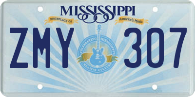 MS license plate ZMY307