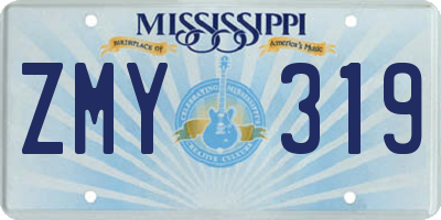 MS license plate ZMY319