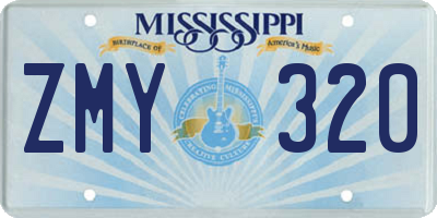 MS license plate ZMY320