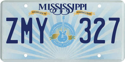 MS license plate ZMY327