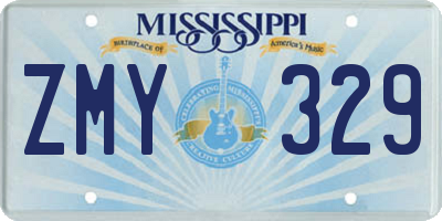 MS license plate ZMY329