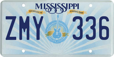 MS license plate ZMY336