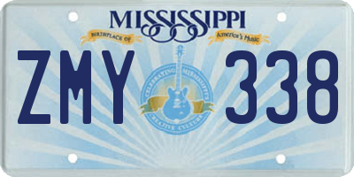 MS license plate ZMY338