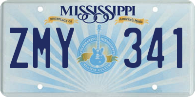 MS license plate ZMY341