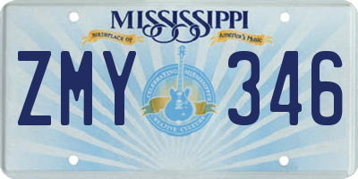 MS license plate ZMY346