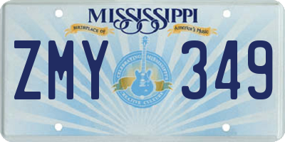 MS license plate ZMY349
