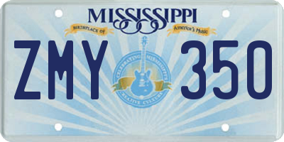 MS license plate ZMY350