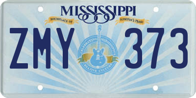 MS license plate ZMY373