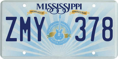 MS license plate ZMY378