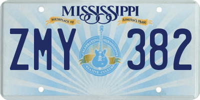 MS license plate ZMY382