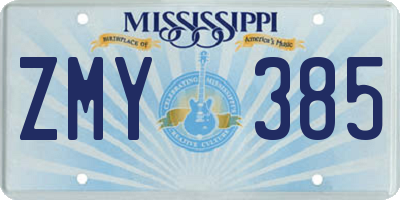 MS license plate ZMY385