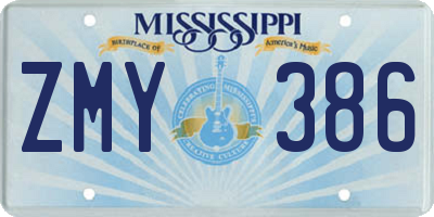 MS license plate ZMY386