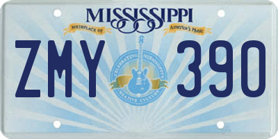 MS license plate ZMY390