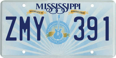 MS license plate ZMY391