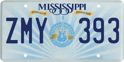 MS license plate ZMY393