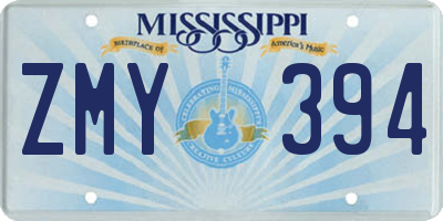 MS license plate ZMY394