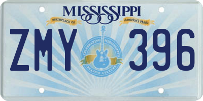 MS license plate ZMY396