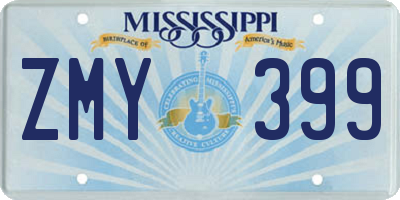 MS license plate ZMY399