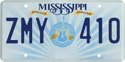 MS license plate ZMY410