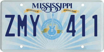 MS license plate ZMY411