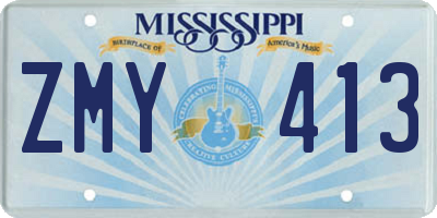 MS license plate ZMY413