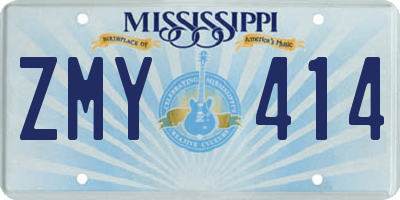 MS license plate ZMY414