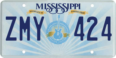 MS license plate ZMY424
