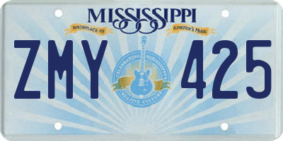 MS license plate ZMY425