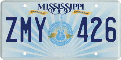 MS license plate ZMY426