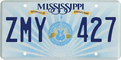 MS license plate ZMY427