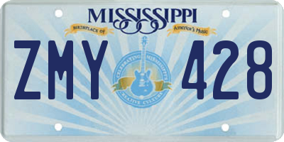 MS license plate ZMY428