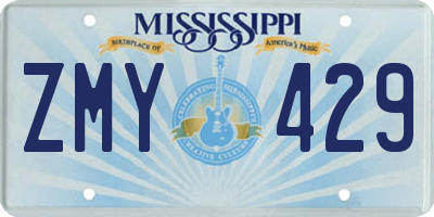 MS license plate ZMY429