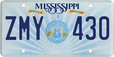 MS license plate ZMY430