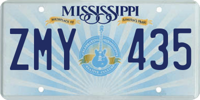 MS license plate ZMY435